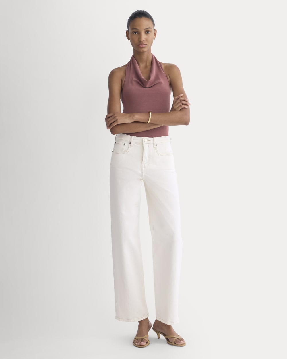 Halter Cowlneck Top in Butterknit | Washed Henna - Image 3