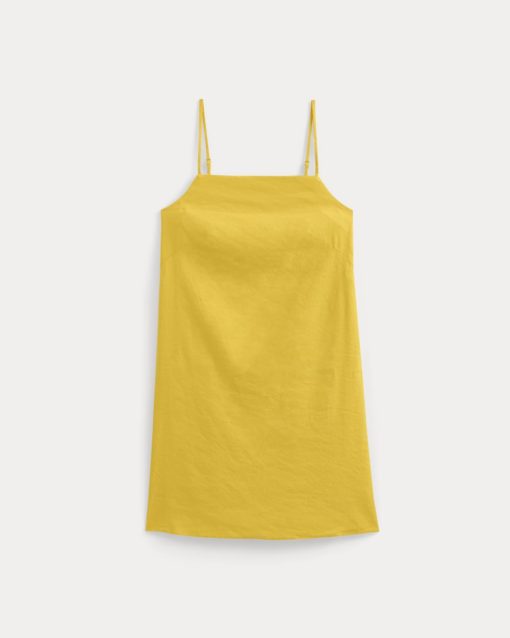 Alternative view of Mini Shift Dress in Stretch Linen | Passion Fruit