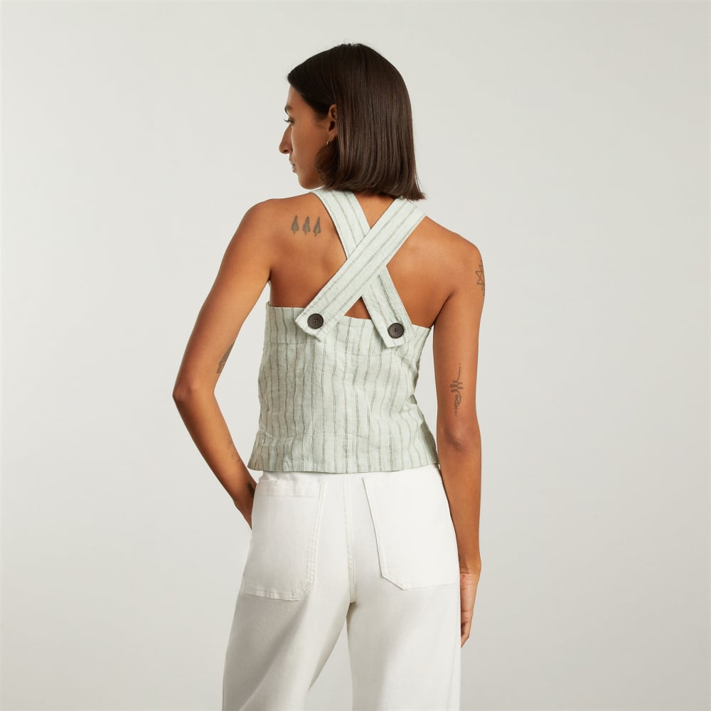 The Apron Linen Tank | Seafoam Pinstripe - Image 3