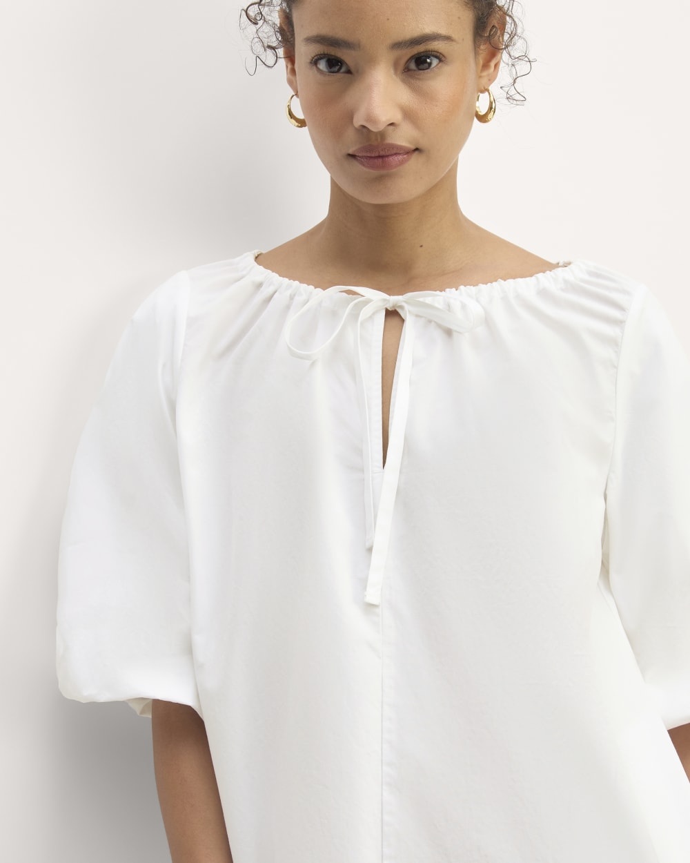 The Supima® Puff-Sleeve Dress | White - Image 4