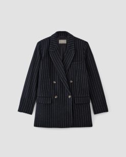Alternative view of The ReWool® Double-Breasted Blazer | Navy / Bone