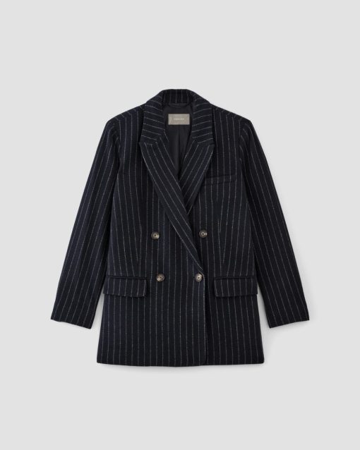 Alternative view of The ReWool® Double-Breasted Blazer | Navy / Bone