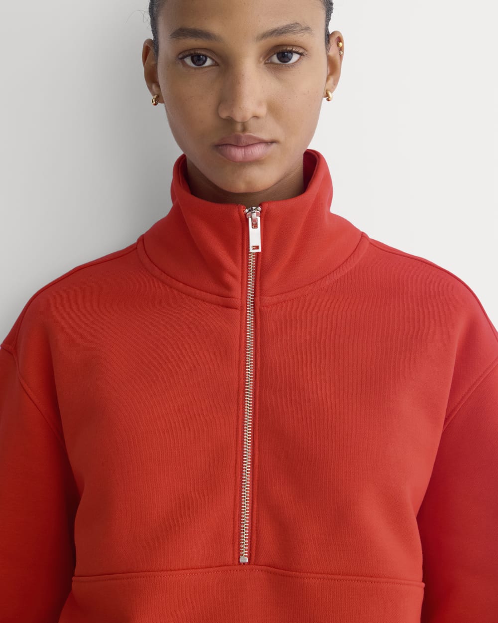 Luxe Fleece Half-Zip Sweatshirt | Fiery Red - Image 4