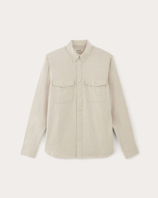 Alternative view of The Brushed Flannel Shirt | Heathered Oat