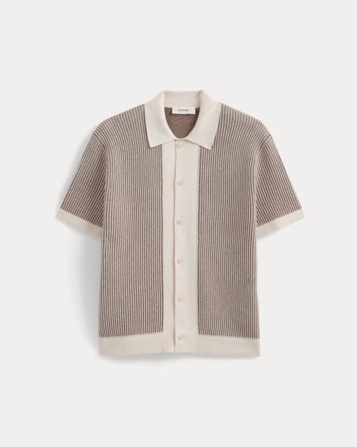 Alternative view of Button-Down Resort Polo | Birch/Brown