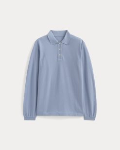 Alternative view of Oversized Pique Polo | Soft Blue
