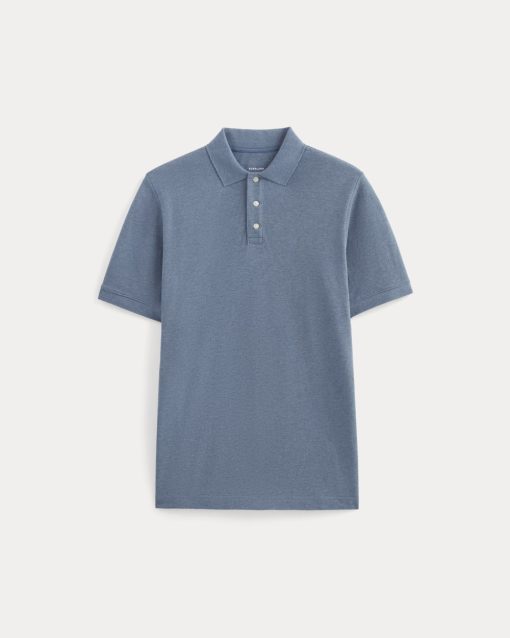 Alternative view of The Pique Polo | Heather Soft Cobalt