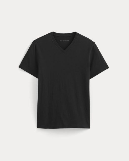Alternative view of The Essential Organic V-Neck Tee | Black