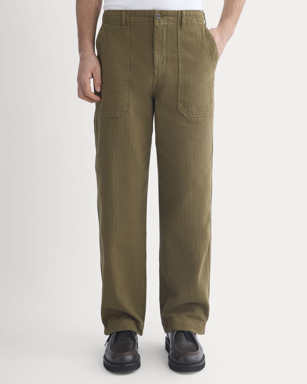 Relaxed Herringbone Fatigue Pants | Beech - Image 5