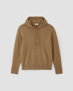 Alternative view of The Felted Merino Hoodie | Deep Camel