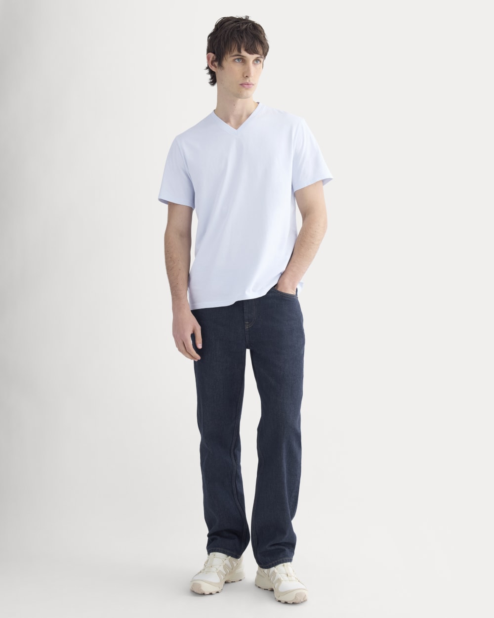 The Essential Organic V-Neck Tee | Skywriting - Image 3