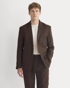 Soyeux Linen Blazer | Dark Brown
