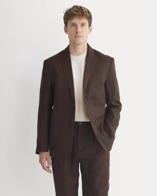 Soyeux Linen Blazer | Dark Brown