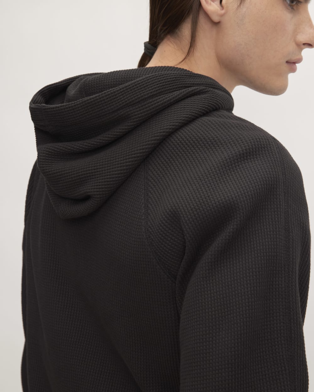 The Waffle-Knit Hoodie | Black - Image 5