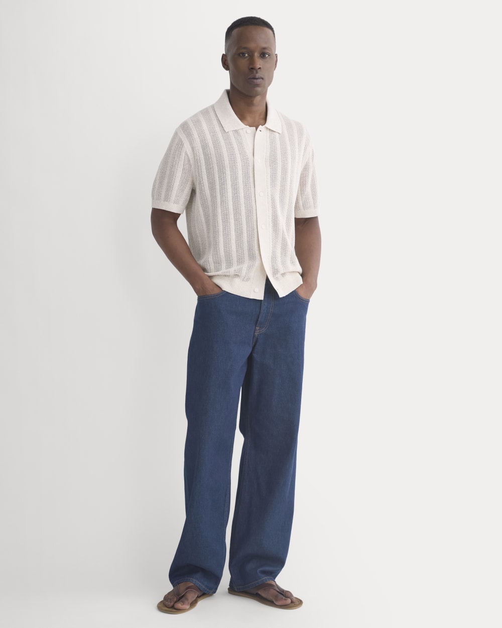 Textured Knit Resort Shirt | Heathered Oat - Image 3