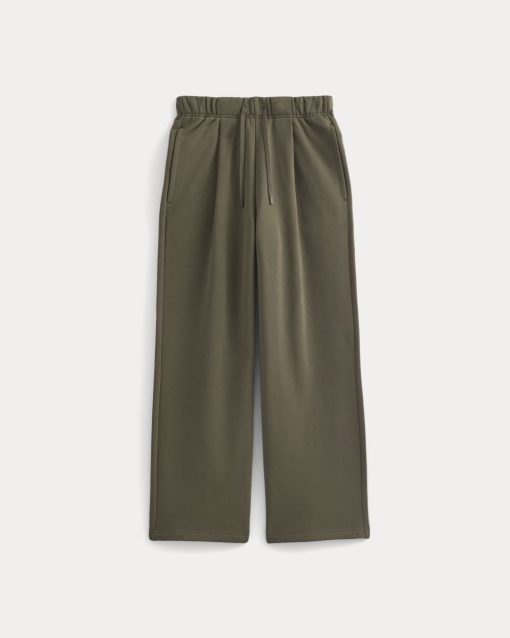 Alternative view of Luxe Fleece Pleated Sweatpant | Olive Night