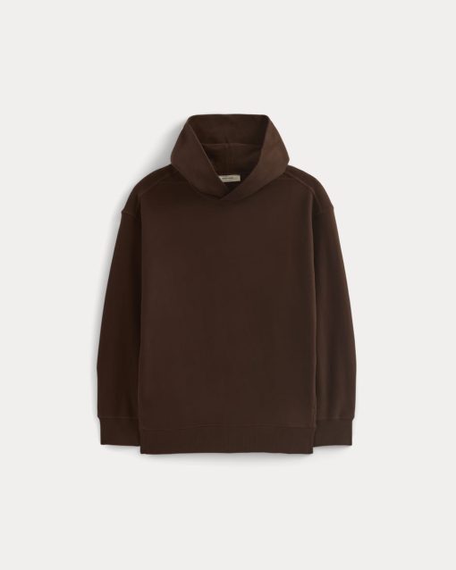Alternative view of Twill Terry Jacquard Hoodie | Dark Mahogany