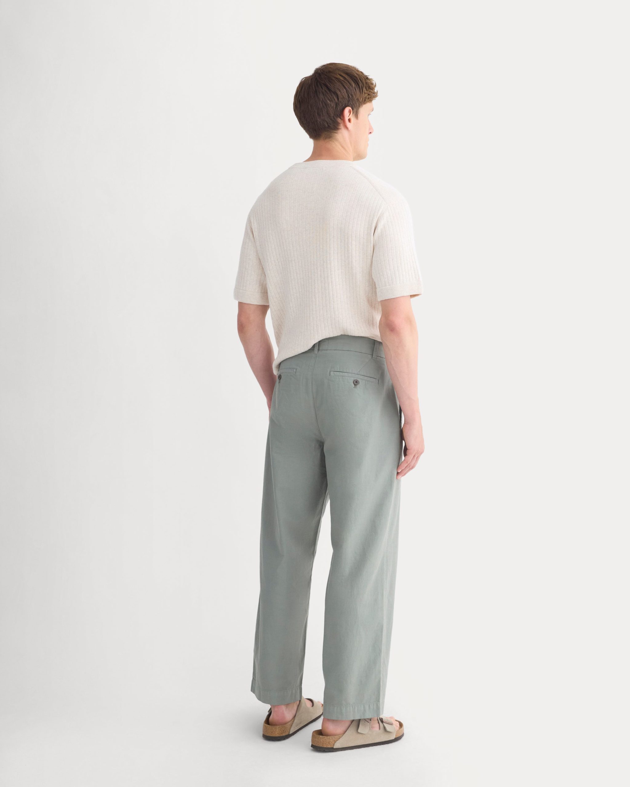 Cropped Slub Trouser | Agave Green - Image 5