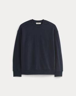 Alternative view of Twill Terry Jacquard Crew Sweatshirt | Navy