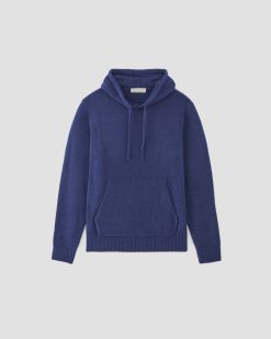 Alternative view of The Felted Merino Hoodie | Bellwether Blue Heather