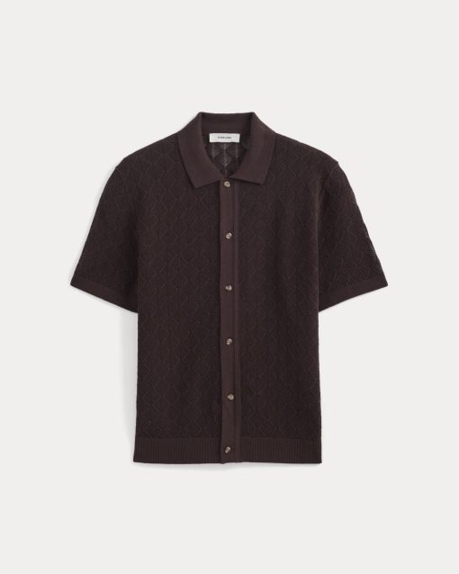 Alternative view of Open-Knit Resort Shirt | Coffee Bean
