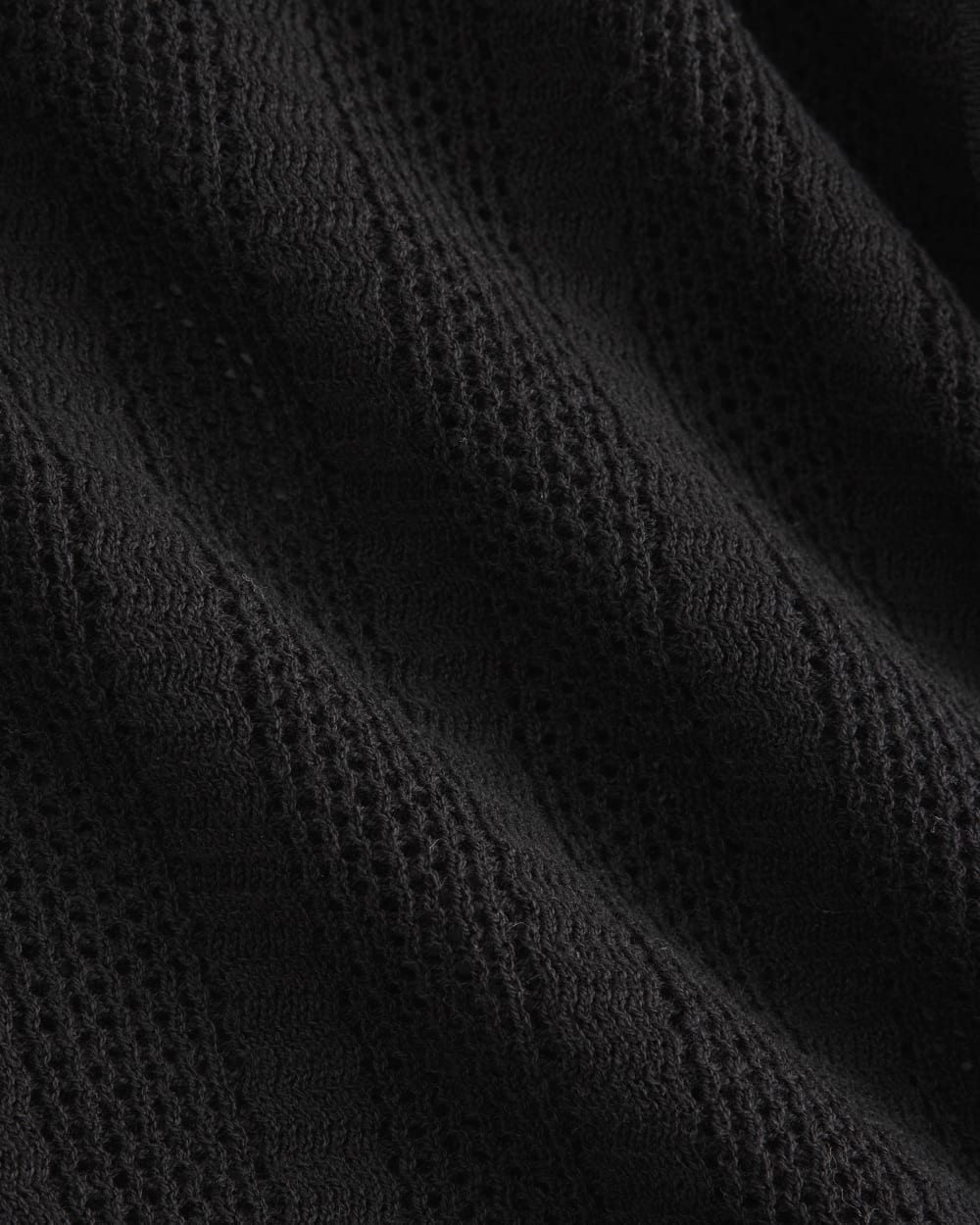 Textured Knit Resort Shirt | Black - Image 6