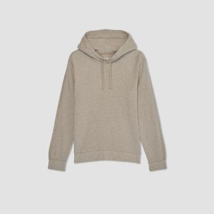 Alternative view of The Waffle-Knit Hoodie | Heathered Oatmeal