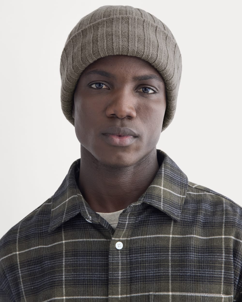 Chunky Ribbed Beanie | Taupe Melange - Image 3