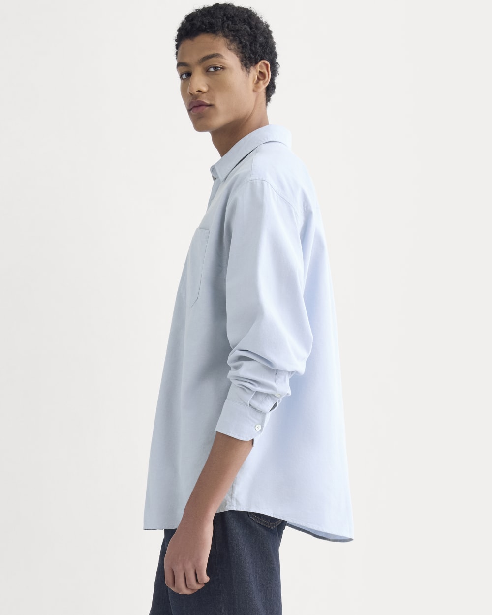 Lightweight Oversized Oxford | Light Blue - Image 4