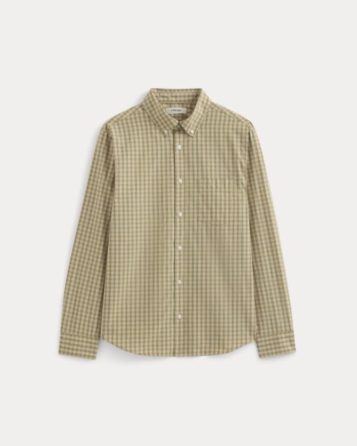 Alternative view of Washed Poplin Shirt | Aged Brass Plaid