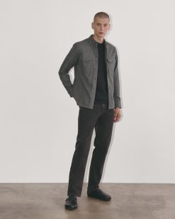 Alternative view of The Brushed Flannel Shirt | Heathered Graphite