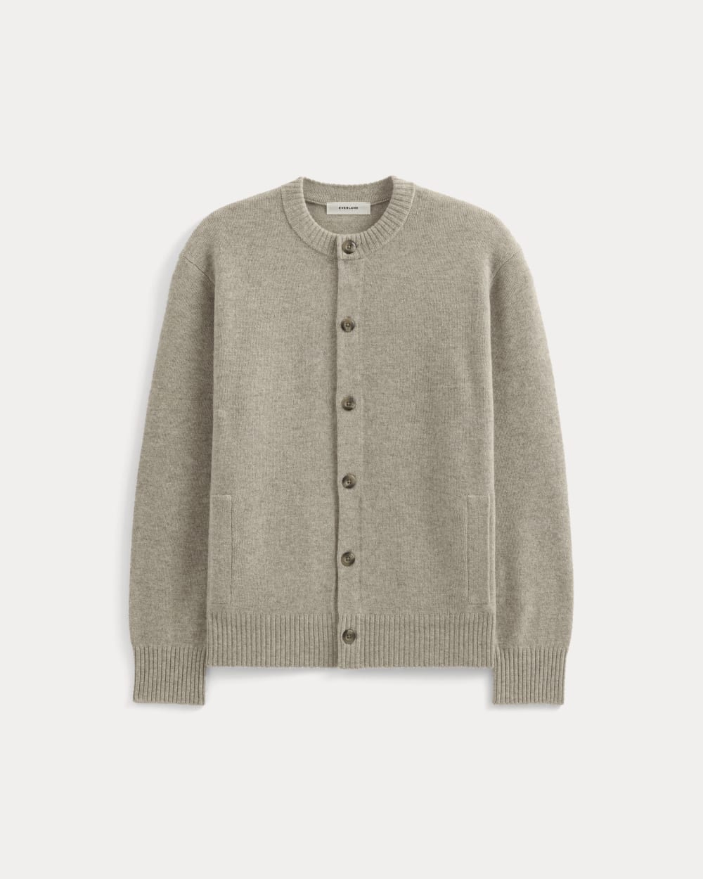 Luxe Merino Crew Cardigan | Heather Gravel - Image 2