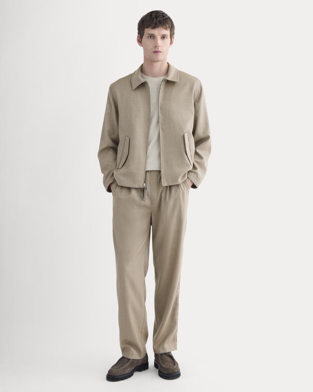 Tailored Zip Jacket | Light Taupe - Image 3