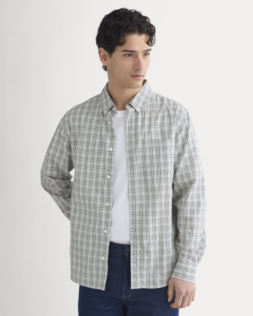 Washed Poplin Shirt | Skywriting/Multi - Image 4