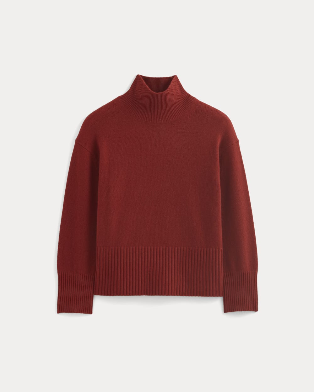 The Boxy Turtleneck in Cashmere | Berry Red - Image 2