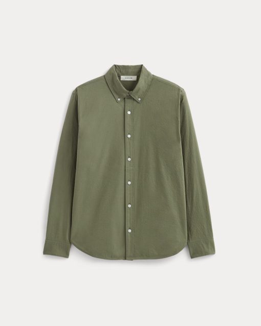 Alternative view of The Seersucker Long-Sleeve Shirt | Lichen Green