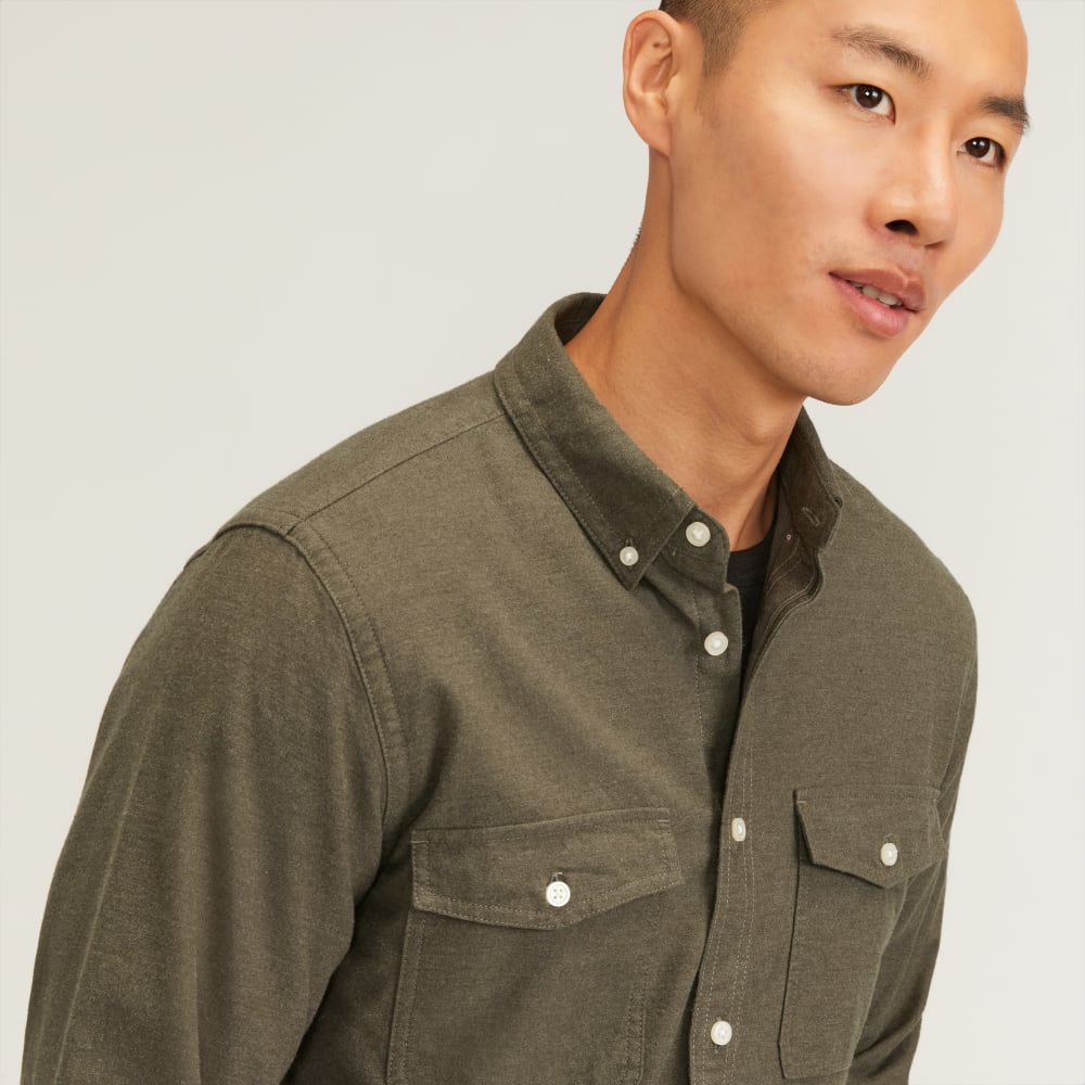 The Brushed Flannel Shirt | Heathered Thyme - Image 4