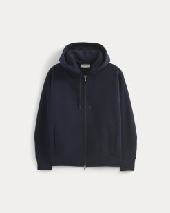 Alternative view of Luxe Fleece Full-Zip Hoodie | Deep Navy