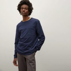 Alternative view of The Organic Cotton Long-Sleeve Pocket Tee | Deep Navy