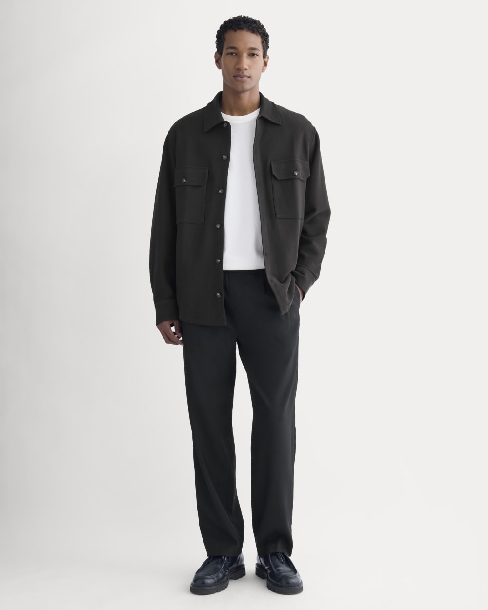 Relaxed Knit Utility Shirt | Black - Image 3