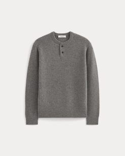 Alternative view of Henley in Wool Cashmere | Heather Charcoal