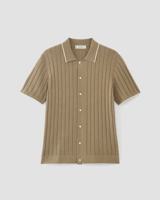 Alternative view of The No-Sweat Button-Down Polo | Dark Heathered Camel