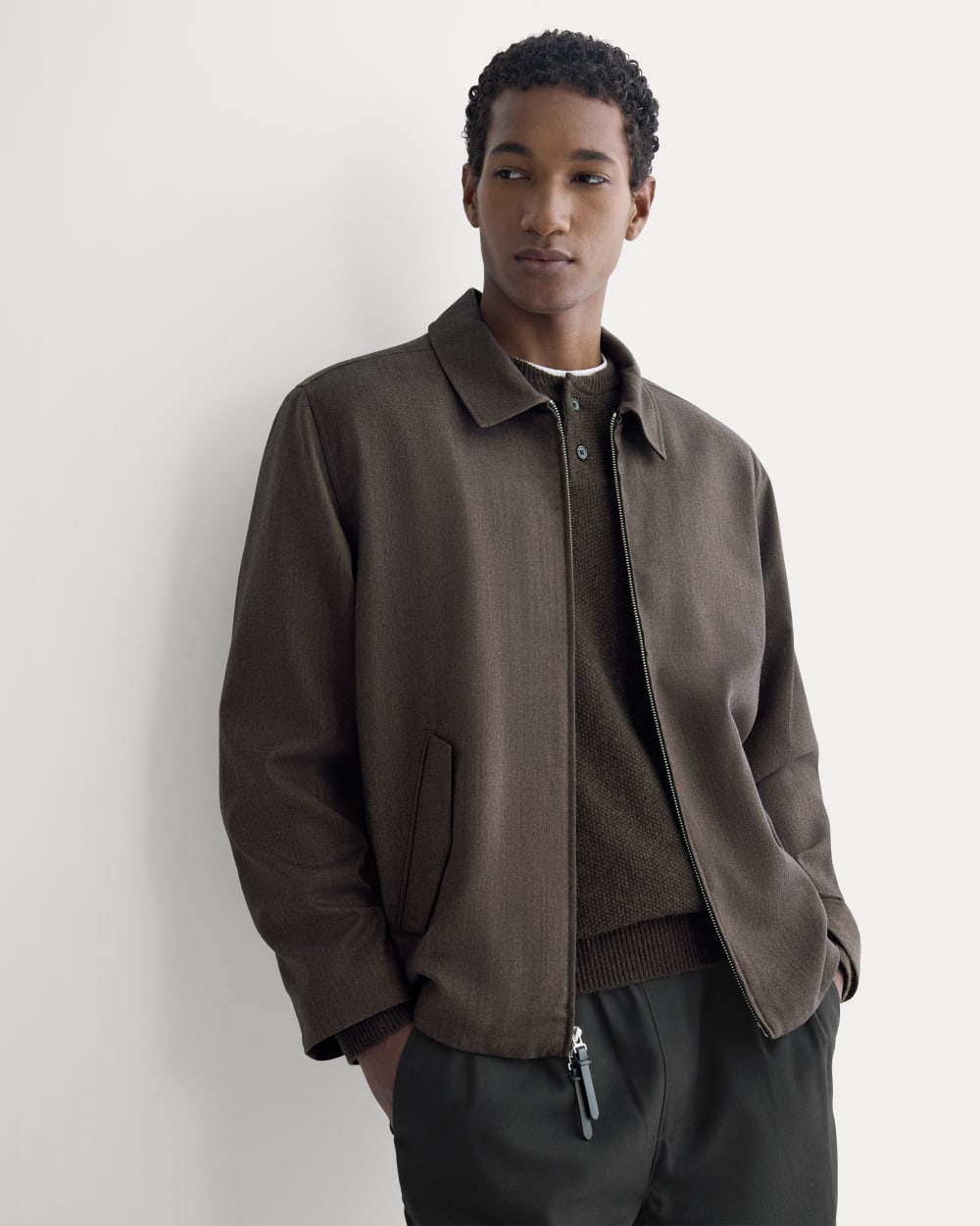 Tailored Zip Jacket | Heathered Fudge - Image 7