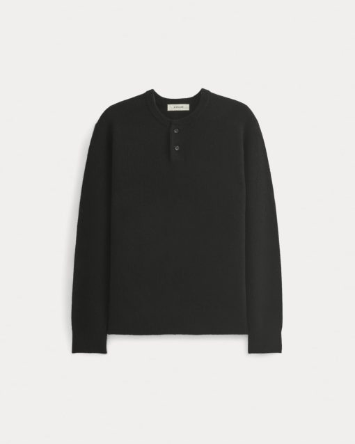 Alternative view of Henley in Wool Cashmere |  Black