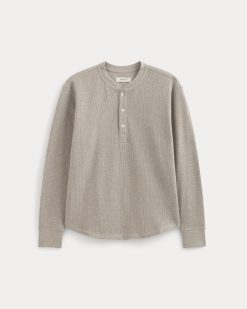 Alternative view of Thermal Henley in Cozy Waffle | Heathered Oatmeal