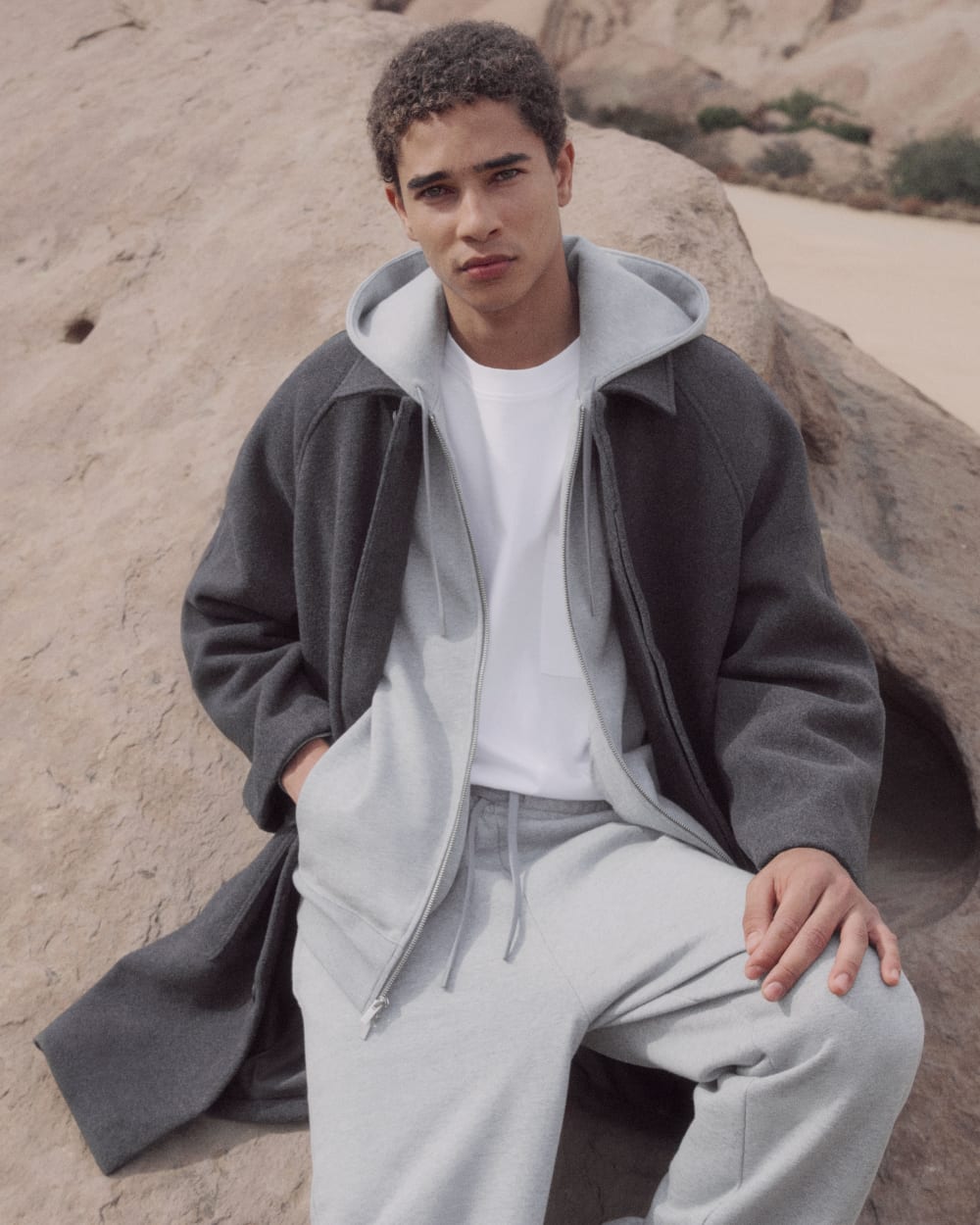 Luxe Fleece Full-Zip Hoodie | Vintage Heather Grey - Image 7
