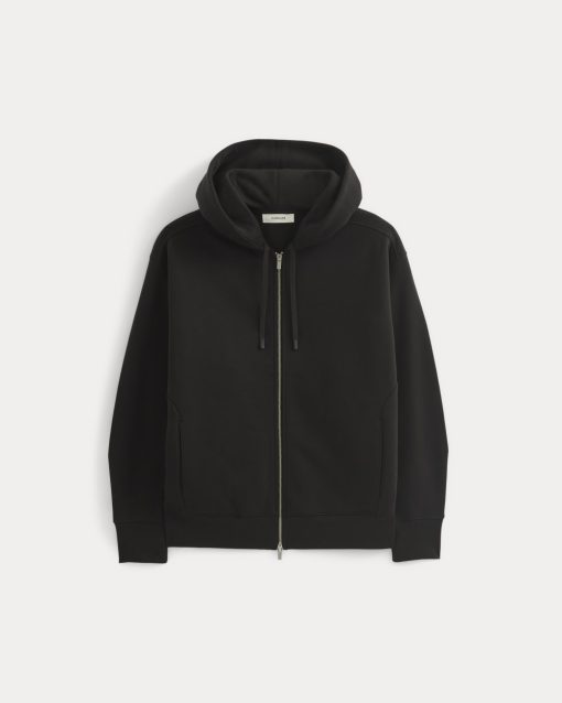 Alternative view of Luxe Fleece Full-Zip Hoodie | Black