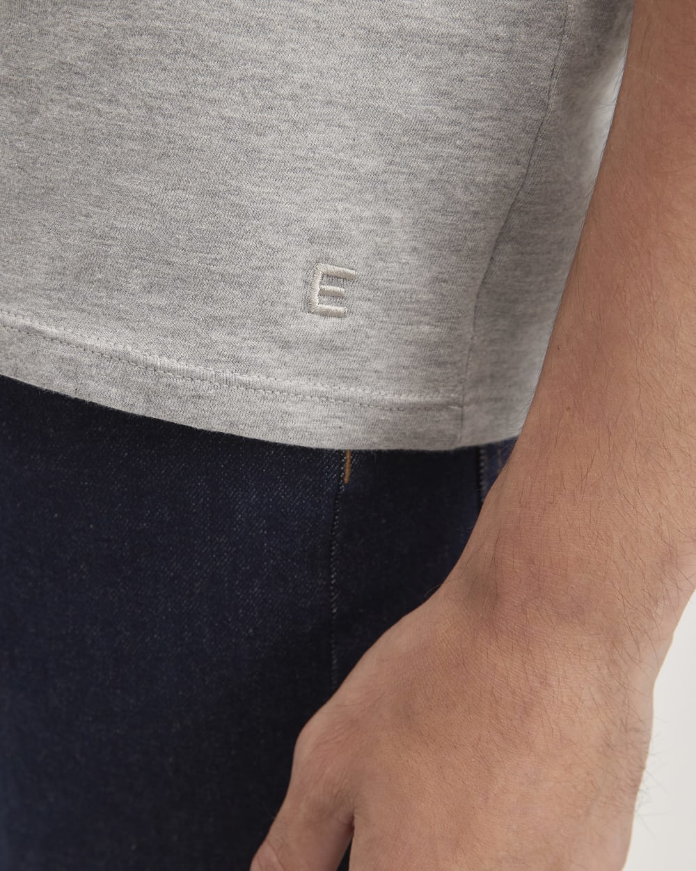 The Organic Cotton V-Neck Tee | Heathered Grey - Image 4