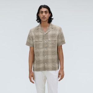 Alternative view of The Resort Shirt in Linen | Beech / Parchment Grid
