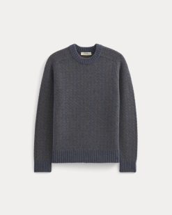 Alternative view of Wool Cashmere Nordic Crew | Heathered Indigo